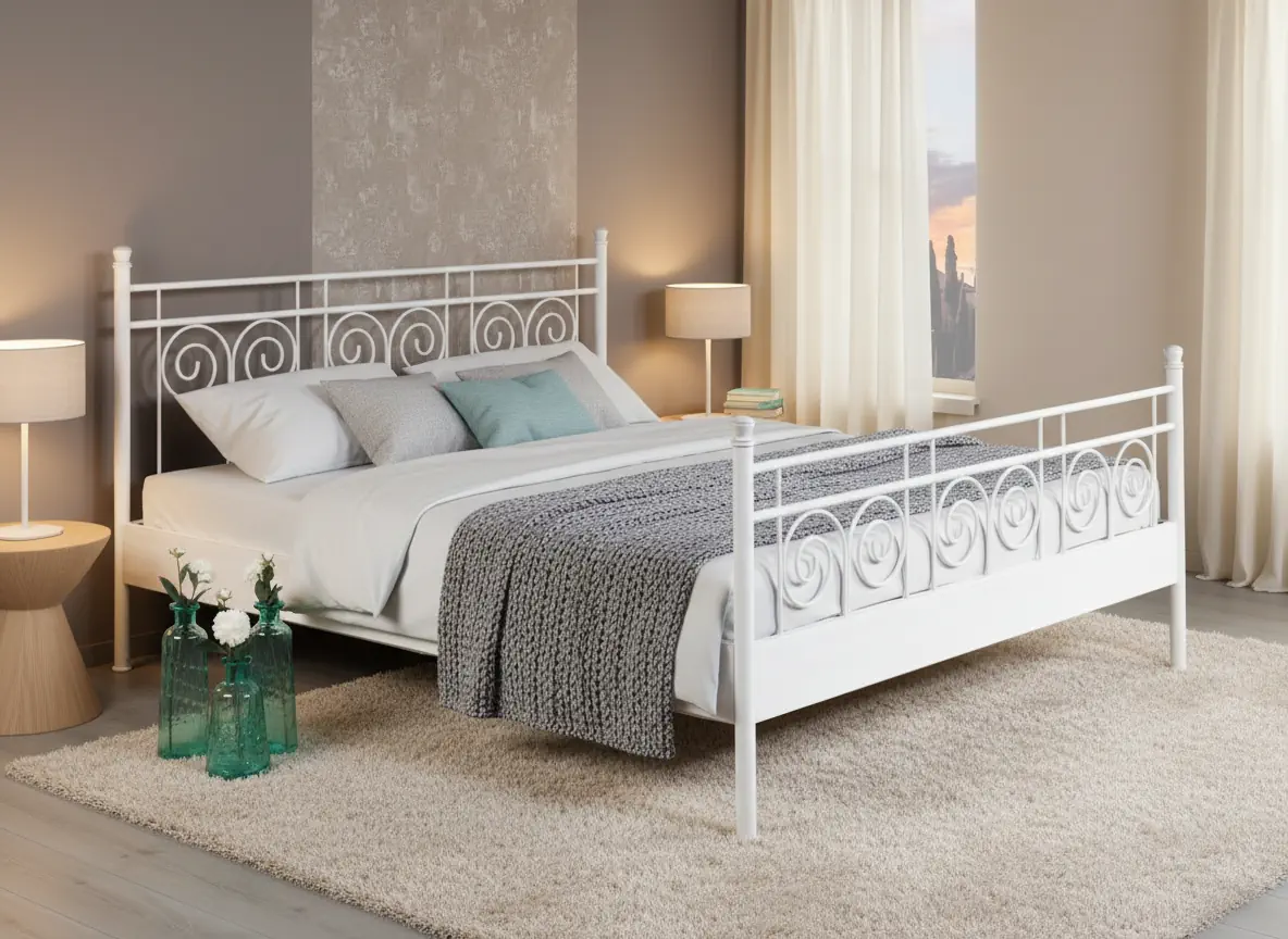 Metallbett Modell Sara – moderne Schlafzimmereinrichtung